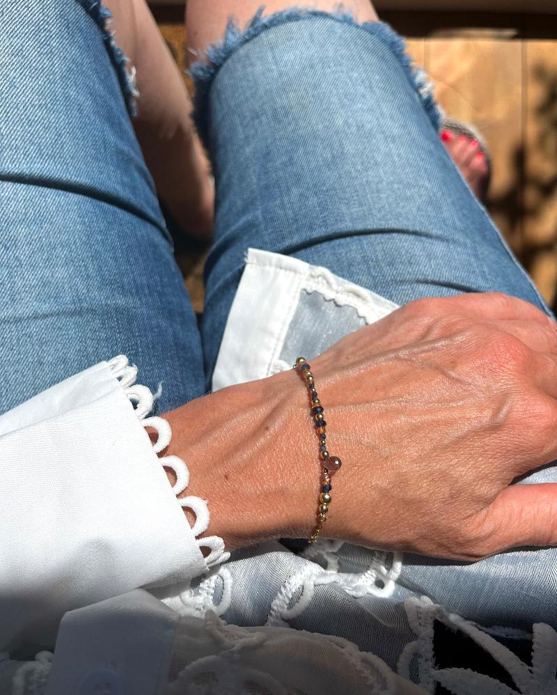 IZARA Sapphire and Kyanite Gold Bracelet - Jitterbug Jewellery