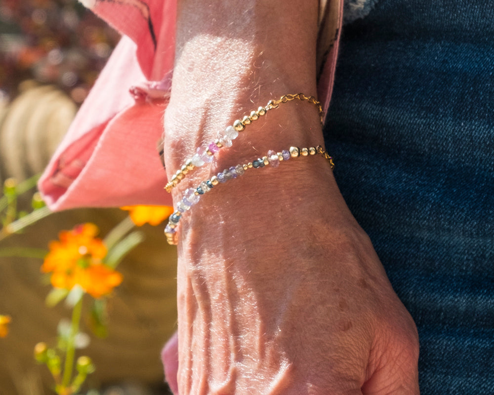 CLARA Tanzanite and London Topaz Gold Bracelet