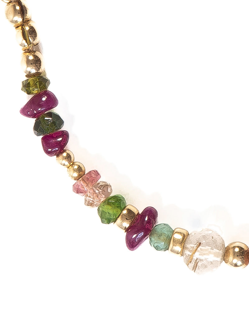 HOPE Tourmaline and Ruby Gold Bracelet - Jitterbug Jewellery