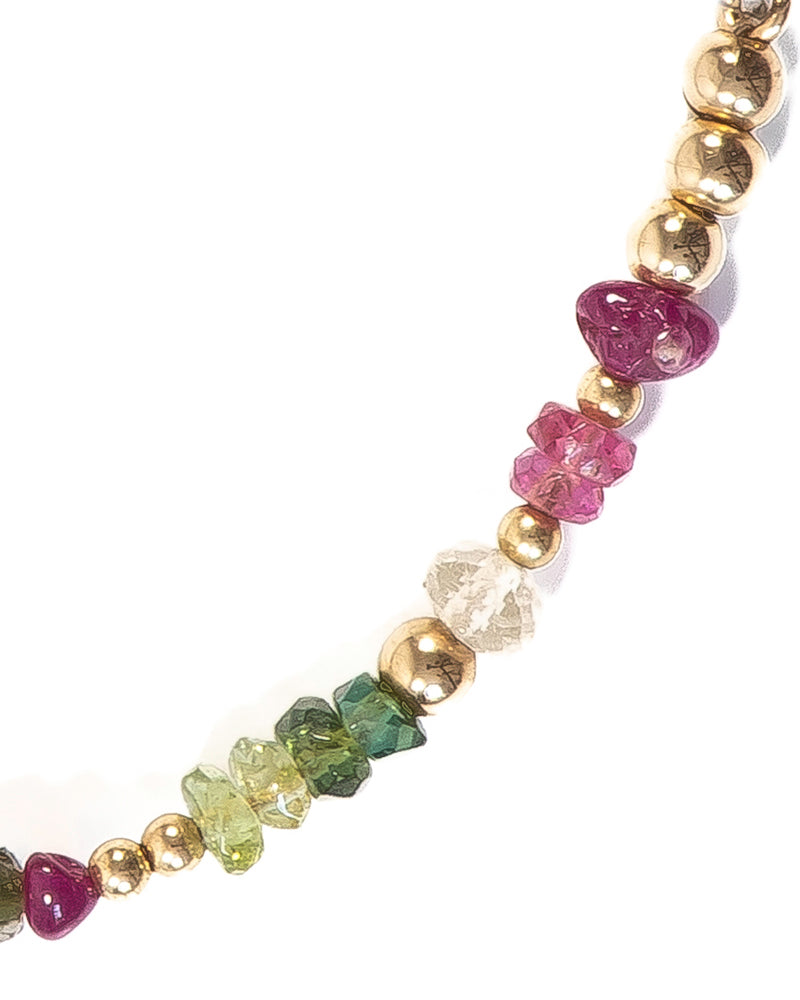 HOPE Tourmaline and Ruby Gold Bracelet - Jitterbug Jewellery