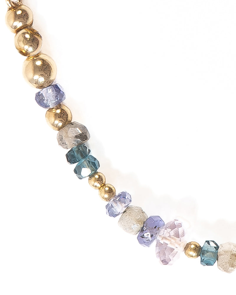 CLARA Tanzanite and London Topaz Gold Bracelet - Jitterbug Jewellery