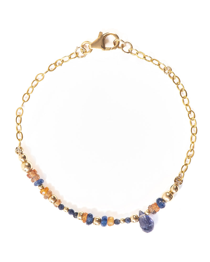 IZARA Sapphire and Kyanite Gold Bracelet - Jitterbug Jewellery