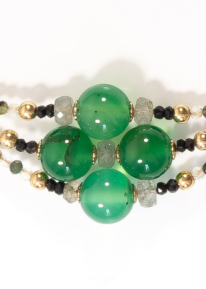 MYLAH Sapphire, Tourmaline and Emerald Gold Choker - Jitterbug Jewellery